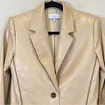 L'Academie Faux Leather Contrast Stitching Oversized Blazer Size XS Photo 4