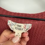 Pink republic  Women's Waffle Knit Tie Front Button Down Top Size L Photo 3