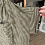 Free People For Keeps Striped Linen loose Tunic Relaxed Top Shirt button down Photo 5