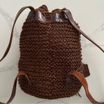 Ralph Lauren Vintage Hand Knit Open Weave Leather Backpack Dark Chocolate Brown Photo 4