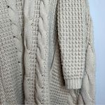 Beige Heavy Cable Knitt Cardigan Size Small Photo 4