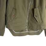 Veronica Beard Olive Green Asymmetric Zip Canvas Preppy Moto Jacket Size 6 Photo 10