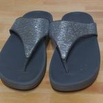 FitFlop Silver Lulu Superglitz Sandals Thong Flip Flop Sequins - Size 8 Photo 0