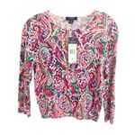 CHAPS  Floral Paisley Multicolor Crop Knit Cardigan Photo 2