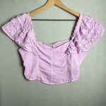 Free People Women’s Thank You Very Sweetly Crop Top in Blush Lilac size L New Photo 1