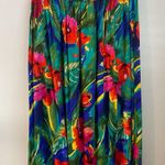 Vtg Alfred Dunner Floral Hawaiian Print Midi Skirt Size 18 Made in USA Floral Red Photo 4