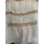 Vintage Y2k Nude White Lace Trim Tiered Camisole Tank Top Womens Sz S Fairy Tan Photo 3