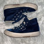 Superga Anthropologie  Blue Velvet High Top Sneakers Photo 3