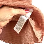 J.Crew  Squareneck Smocked Featherweight Satin Top Blouse Long Sleeve Rose Pink Photo 6