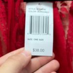 David and Young Red Floral Lace Fringe Kimono Burgundy Style ATO4050 OS NWT Size M Photo 3