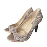INC International Concepts Rhinestone Nude High Heel Shoes Tan Size 8 Photo 0