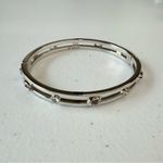 Coach  signature Hinged Silver color Bangle Bracelet with cubic zirconia Photo 0
