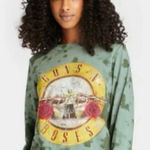guns n' roses Guns N’ Roses Tie Dye Camo Graphic Long Sleeves Sweatshirt XXL # 1419 Photo 0