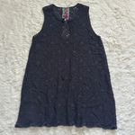 Johnny Was Top Eyelet Sleeveless Tunic Sheer See-Through Scalloped Hem Black XS Photo 0