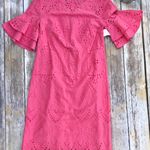 Trina Turk Praise Eyelet Ruffle Sheath Dress Cosmo Pink Photo 4