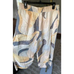 Rachel Zoe  Wide Leg Linen Pants Abstract Swirl Print Lounge Pockets Boho Resort Photo 5