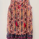 Xhilaration Target floral embroidered tank coverup dress with tassels sz Large Photo 0