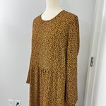 ASOS  Size 14 Orange, Black Animal Print Tiered Long Sleeve Maxi Dress Photo 1