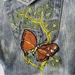 True Religion  Vintage Butterfly Embroidered Beaded Low Rise Cutoff Jeans Size 27 Photo 9