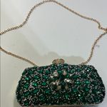 Elegant Green Crystal Clutch with Gold Chain Photo 12