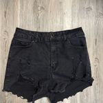 Refuge  Miami Black high-waisted distressed denim shorts Photo 3