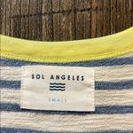Sol Angeles  Monterey Stripe Dress Gray White Citron Yellow Small Photo 4