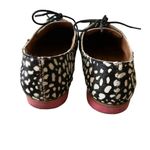 DV Dolce Vita Animal Print Calf Hair Oxford Leather Flats Beige Brown Lace Up 6 Black Photo 4