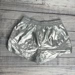 Kate Kasin Metallic Shorts Shiny Rave Pants Sparkly Yoga Hot Shorts NWOT M Silver Size M Photo 3