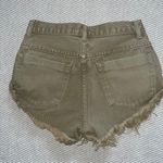 Mustard Seed Womens  Olive Green Khaki Rolled Denim Cut Off Shorts Sz Sm Photo 2
