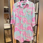 Ralph Lauren  nightgown pajama shirt paisley button down embroidered pocket dress Photo 5