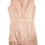 Antonio Melani  Sz 8 Dress Shift Peach Orange Pleated Lined V Neck Sleeveless 713 Photo 13