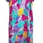 Hilo Hattie Vintage Pineapple Tropical Hawaiian Print Colorful Mumu Dress Size L Size L Photo 0