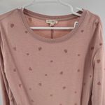 Jane and Delancey  Pink velvet heart Sweatshirt lightweight M casual pastel Photo 3