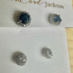 Olivia and Jackson Fine Silver Plated Halo Stud Earrings Set Photo 1