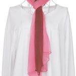 New In Package uxcell Long Chiffon Light Scarf Silky Gradient Khaki Rose Pink Photo 6