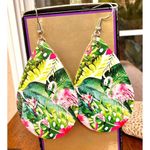 Flamingo Earrings Dangle Hooks New Art Deco Las Vegas Florida Beach Cru… Pink Photo 2