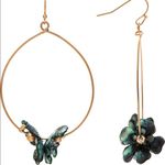 ✨ Rain : Gold Patina Big Hoop Flower Charm Earring ✨ Photo 0