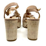 Anthropologie Ruffled Platform Heel Sandals Suede Light Pink Size 41 US 10.5 Photo 5