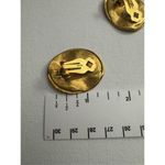 80's Vintage Womens Chunky Gold Tone Conclave Leafy‎ Oval Clip On Earrings Money Photo 3