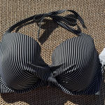Shade & Shore Shade Shore 38DD Bikini Top Striped Black White Molded Cup Underwire New‎ Photo 0