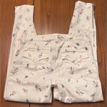 Joie  Park White Blue Pink Floral Print Skinny Pants Jeans Zipper Pockets Size 29 Photo 12