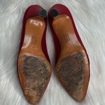 Salvatore Ferragamo Ferragamo Vintage Red Satin Embroidered Pumps Photo 7