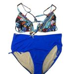 Swimsuits For All String Bikini Top & Matching Bottoms Women's Size 20 NEW Blue Photo 0