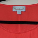 Veronica M . large blouse round neck 3/4 sleeve sheer orange polyester pre owned Photo 1