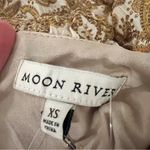 Moon River  Golden Cream High neck Long Sleeve Paisley Floral Print MIDI Dress XS Photo 9