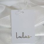 Lulus White Satin Wedding Dress with Pearl Straps NWT Size XS Photo 9