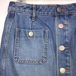 Loft Ann Taylor Women’s Button-Up Distressed Hem Denim Skirt Photo 1