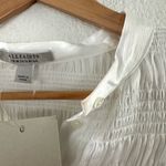 All Saints NWT Ivory White Meg Smocked Button Up Blouse Size 12 Photo 6
