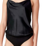 Alyn Paige Paige Giovanna Silk Black Sleeveless Cowl Neck Bodysuit Size Medium Photo 0
