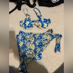 Floral Blue and Yellow Bathing Suit Photo 4
